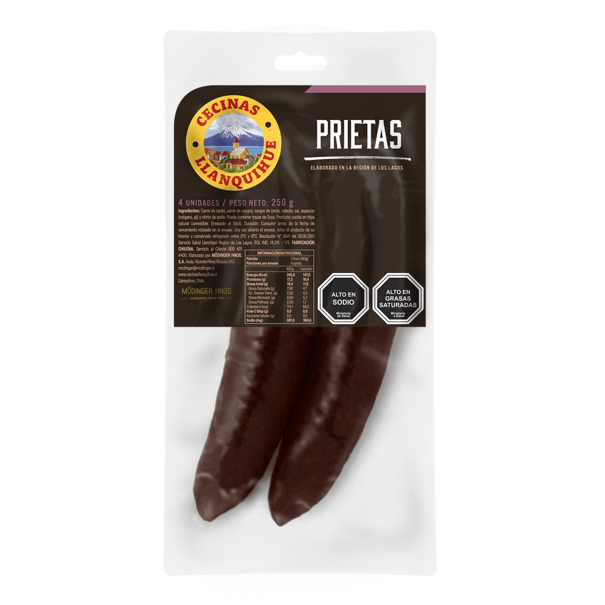 Prieta 250 grs - Cecinas Llanquihue