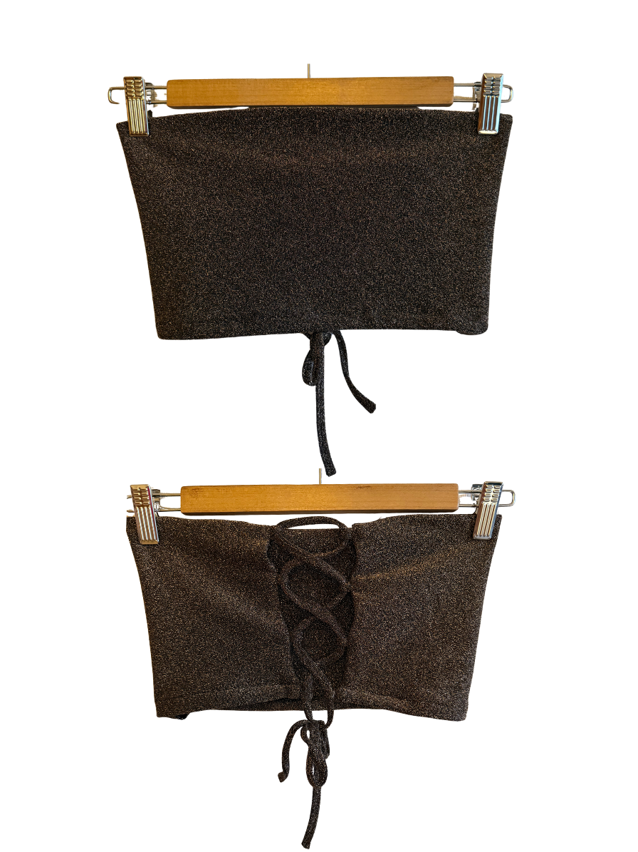 Top Strapless Brillante con Amarras – Talla Única (S)