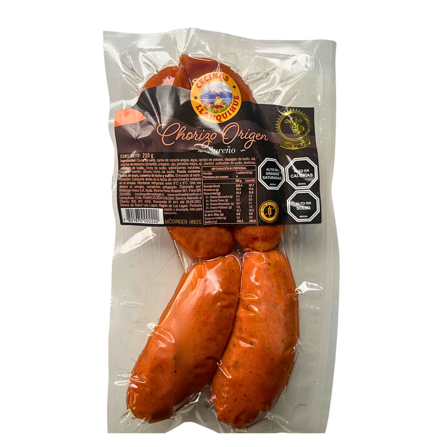 Chorizo Origen Sureño 250 grs. - Llanquihue