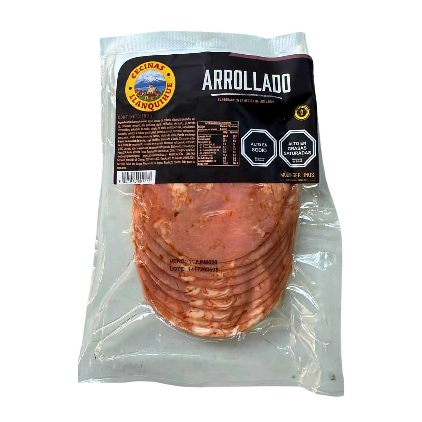 Arrollado de Cerdo 150 grs - Cecinas Llanquihue