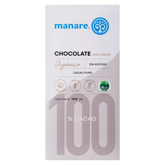 Chocolate 100% Cacao Orgánico 100g - Manare