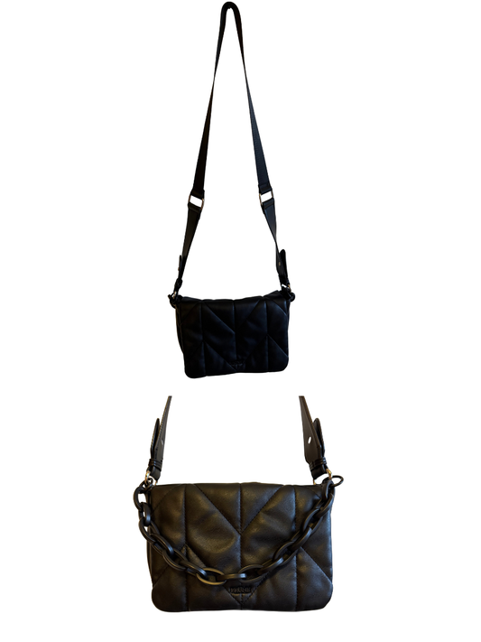 Cartera Prüne Negra Acolchada con Cadena