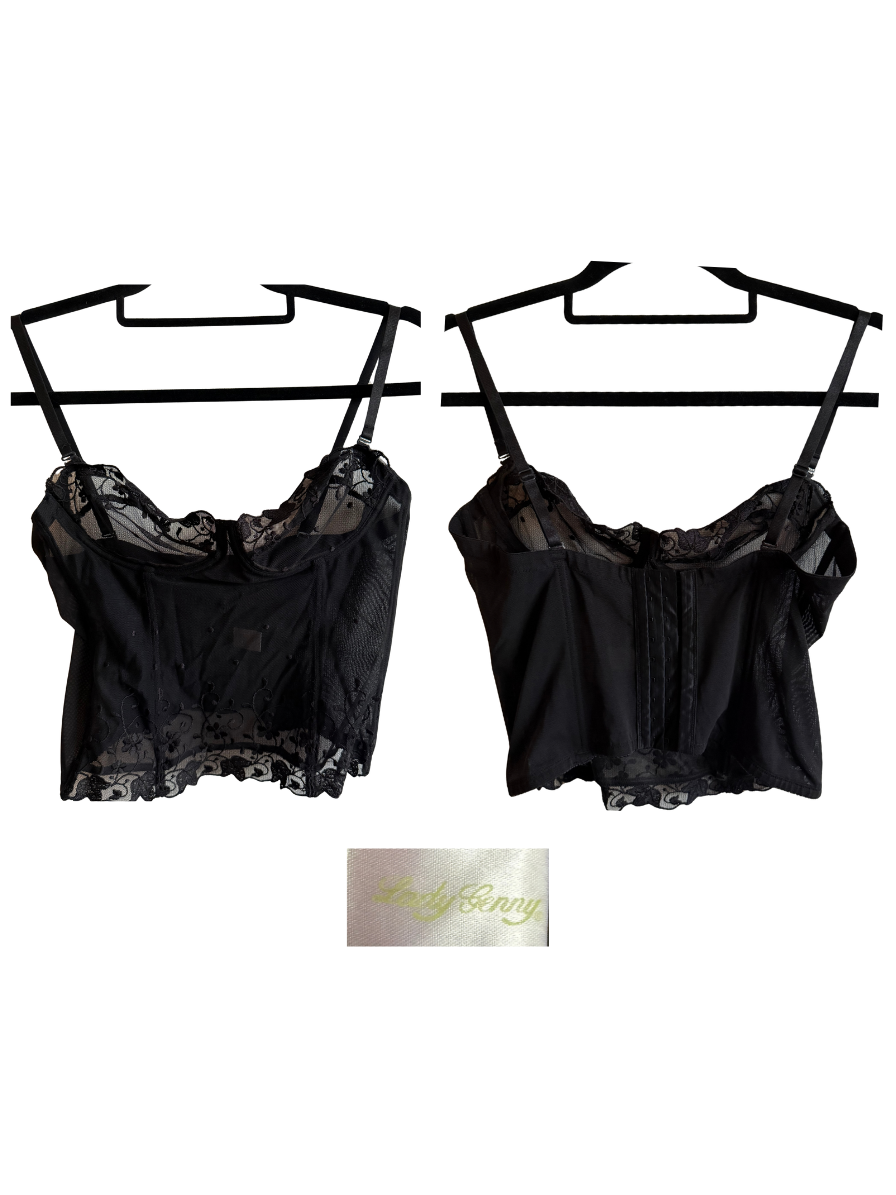 Corset Negro de Encaje – Talla 34