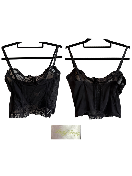 Corset Negro de Encaje – Talla 34