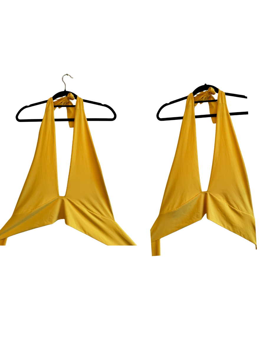 Top Halter Amarillo Sin Espalda – Talla Única